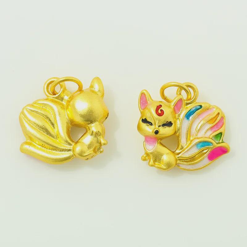 Three Lives Three Worlds Sand Gold Fire Fox Bracelet, Necklace, Keychain Pendant: Chinese-style DIY Accessories