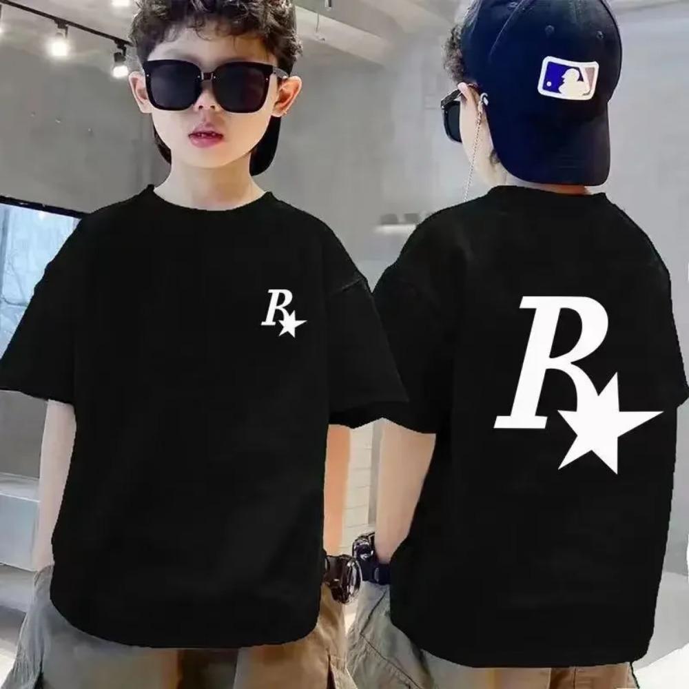 Children's and Teen Summer Printed T-Shirts for Boys and Girls, Short Sleeve, Kids' Sizes, Unisex Children's Tops