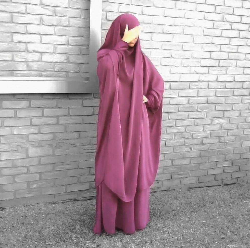 Maxi Abito Islamico A Maniche Lunghe Abaya Kaftano Per Donne - Elegante Tunica Per Preghiera E Ramadan - Medio Oriente