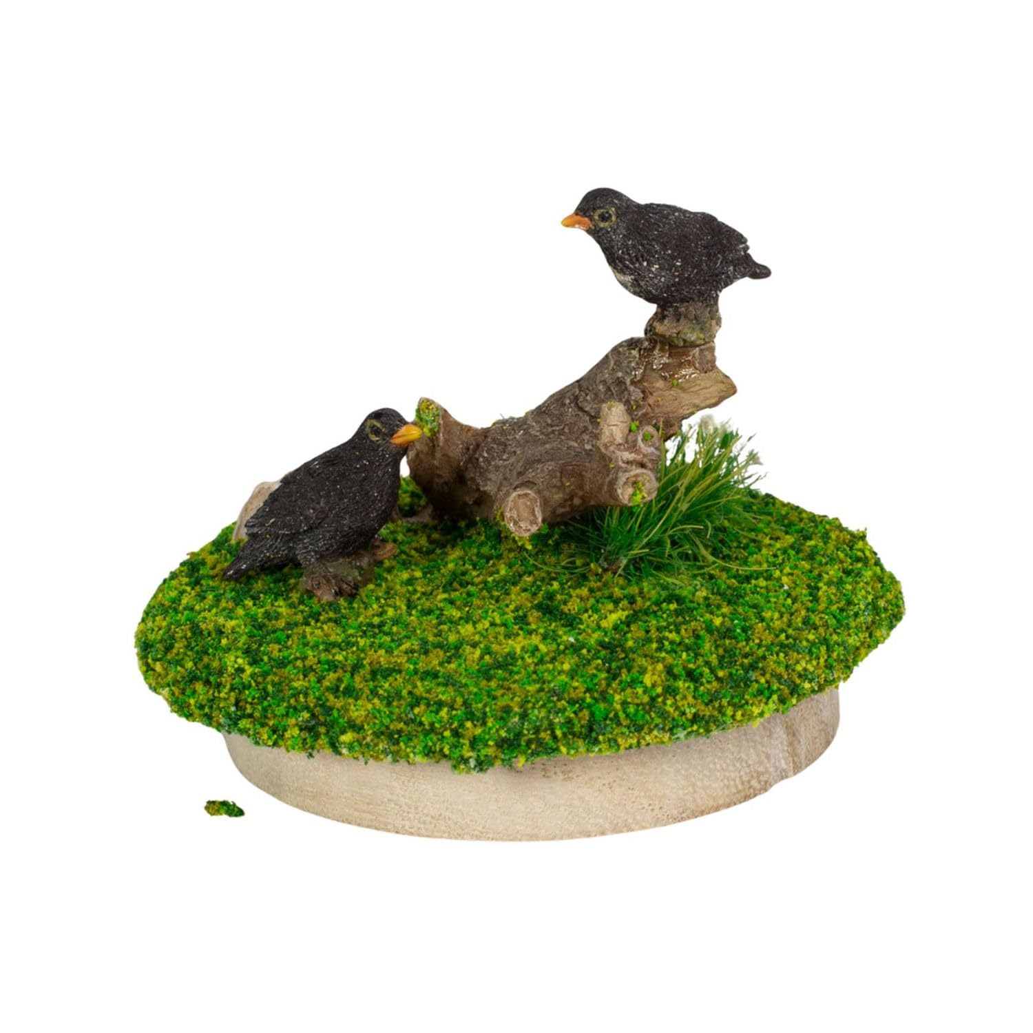 Ubia Mini Set of Two 6 x 6 x Garden H23384 Crows, 4.5cm, Figurine, Ornament, Animal, Decor, Bird,