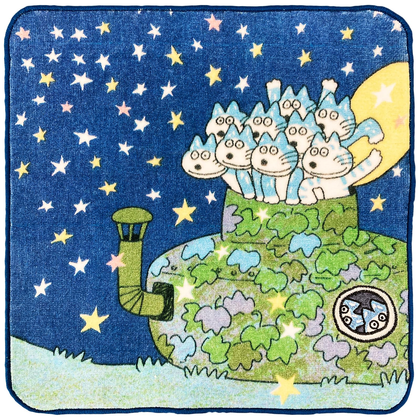Hayashi Mini 25 x 25 featuring 11 cats a strange cat PN477800 Towel, approx. cm, (including design),