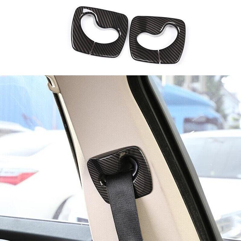 For BMW 5 Series 2011-2017 ABS Carbon Fiber Seat Belt Adjustment Cover Trim 2PCS