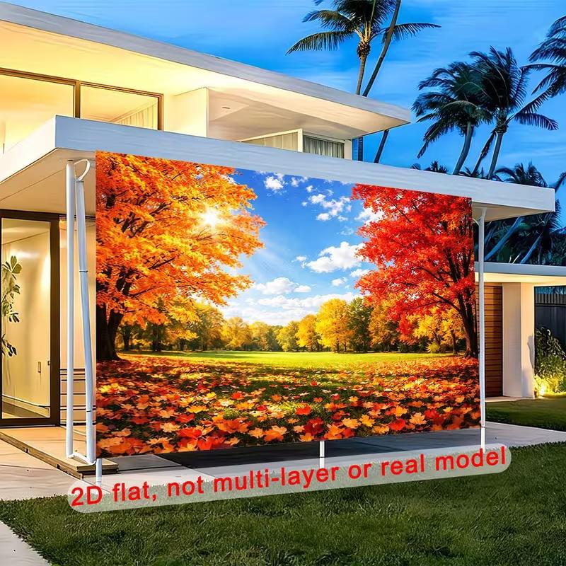 2D Bright Autumn Maple Park Photography Background