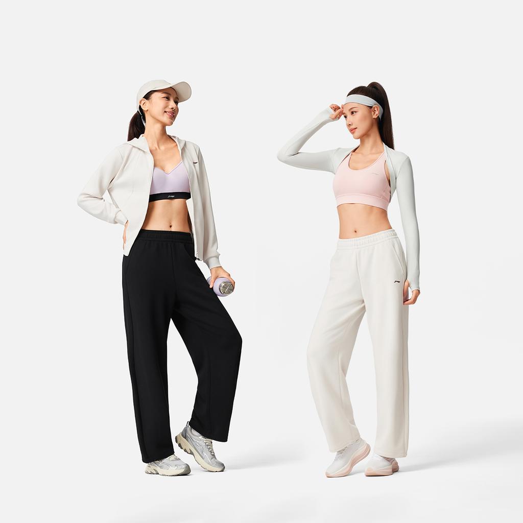 Li Ning Fitness Series Solid Color Soft Simple Versatile Casual Pants Women bottoms AKLW052-1