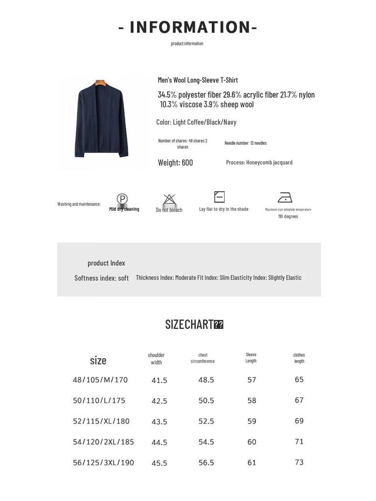 Hengyuanxiang Men's V-Neck Knit Cardigan