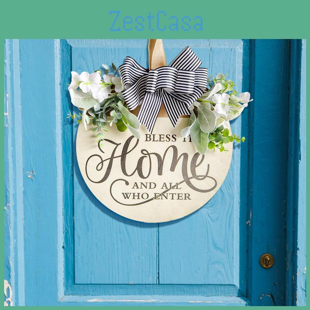 Sign Farm Welcome Outdoor Yard Decor With Artificial Flowers And Bow Butterfly