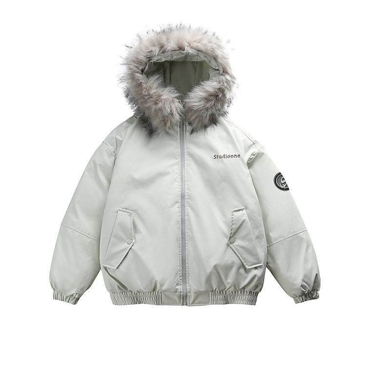 Parka de iarnă pentru bărbați, stil retro american, cu guler și glugă din blană - Groasă, de înaltă calitate, design versatil pentru cupluri