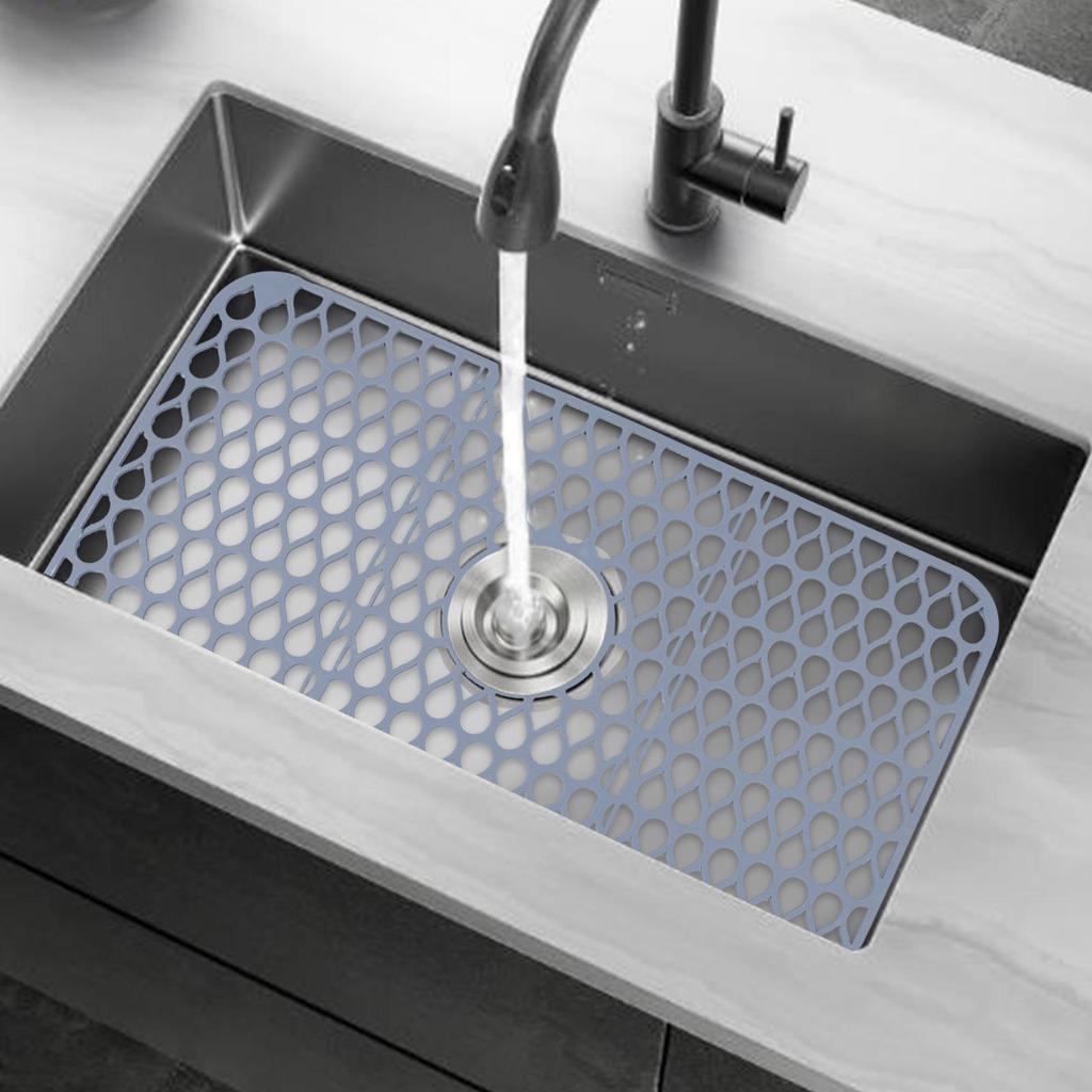 Soft Silicone Sink Mat Anti Slip Home Heat Insulation Drying Protector Cover Quick Drain Pad Kitchen Accessories Sink Pad