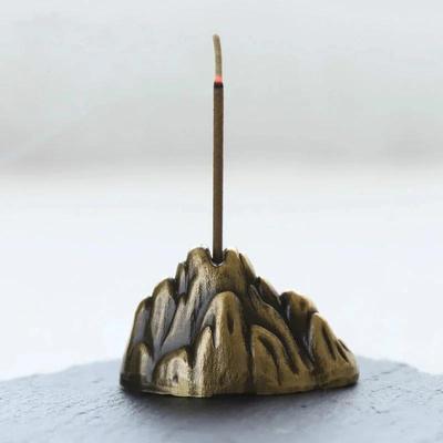 Kupfer-Räuchergefäß, Teehaus-Ornamente, Mini-Räucherstäbchenhalter in Bergform, kreative Aromatherapie, Metallhandwerk, Heim- und Bürodekor