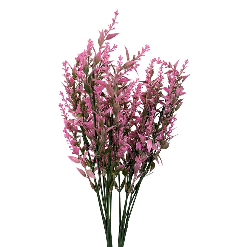12 Bundles Artificial Lavender Flowers Plants With 7 Flexible Stems 14inch UV Resistant Faux Outdoor Plastic Plants