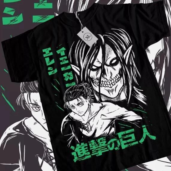 Unisex Attack On Titan Season 4 Eren Tatakae AoT Anime Eren Yeager TShirt S