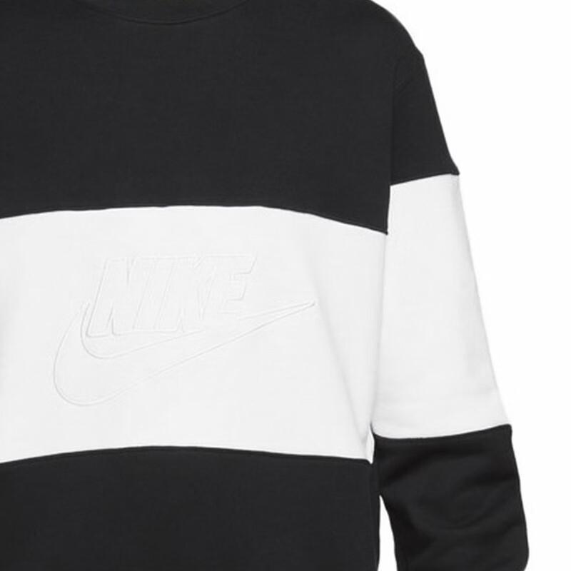Nike Americká retro farebná bloková mikina s okrúhlym výstrihom a potlačou loga písmen, elastické dlhé nohavice, ležérna športová súprava DX0796-010+-FB7849-010