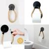 Black Matte Hanging Toilet Paper Rack With Rope For Bathroom And Living Room