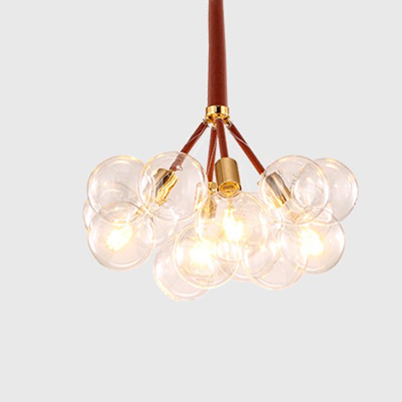 

Современное искусство Молекулярная светодиодная люстра 9 12 20 стеклянных пузырьков Модная лампа Дизайнерская обеденная спальня кухня подвесные светильники 9 balls