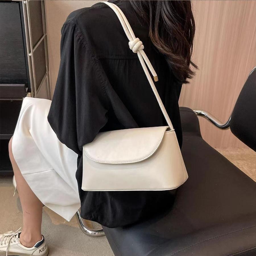 NEW Lady Fashion Simple French one-shoulder Crossbody solid color fashion Underarm Pu Leather small square bag