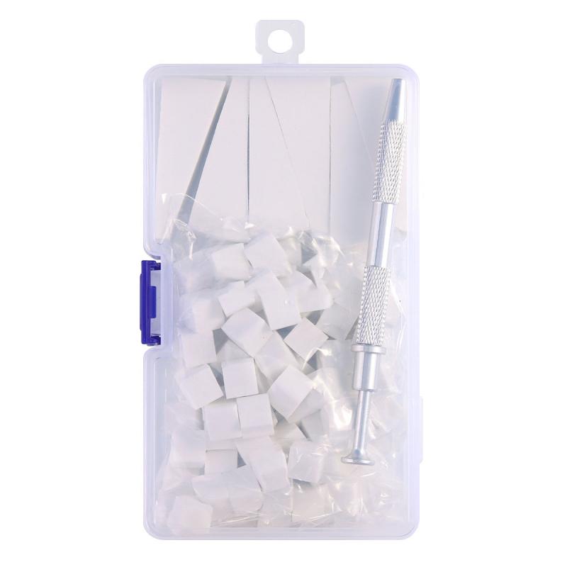 

1 коробка мягких губок для ногтей для эффекта омбре, пудрового градиента, макияжа, поролоновые губки для нейл-арта, кисть с держателем, инструменты для маникюра белый