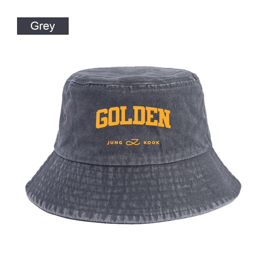 

Kpop Jung Kook 1st Solo Album Golden Jungkook Bucket Hat for Men Pure Cotton Panama Fisherman Gorras Man Women 56-58cm Sun Cap 56-58cm