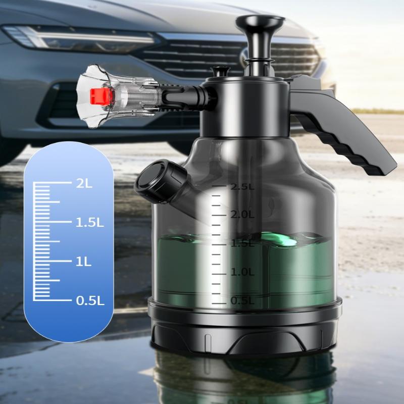 3L Hand Pump Foam Sprayer With 3 Types Of Nozzle Hand Pneumatic Foam Cannon Snow Foam Car Wash Spray Bottle Car Window Cleaning
