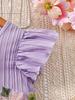 European-American Style Summer Girl's Floral Embroidery Sleeveless Top & Shorts Set