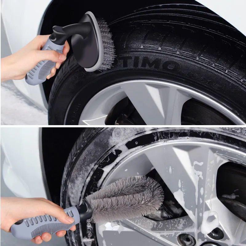 "Car Tire & Wheel Cleaning Brush for Steel Rims"