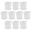 10/20pcs 7cm White Plastic Square Plant Pots with Drainage Trays - Ideal for Succulents, Office Desktop Gardening Balcony Decor