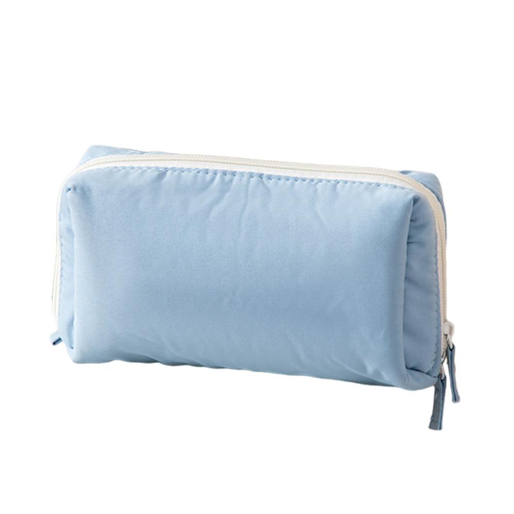 

Solid Color Pencil Case Portable Stationery Storage Bag INS Pen Box Students Gift синій