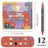 Premium  Direct Liquid Dual Tip Acrylic Marker 12 Colors Brush Soft&Fine Tip Marker Art Painting Pen For Rock Graffiti