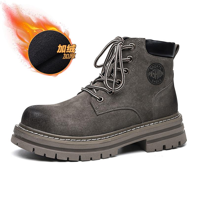 

Пара резиновых сапог, флисовые ботинки-инструменты, мужские универсальные ботинки Мартина на толстой подошве, новые осенне-зимние 1230-R 46