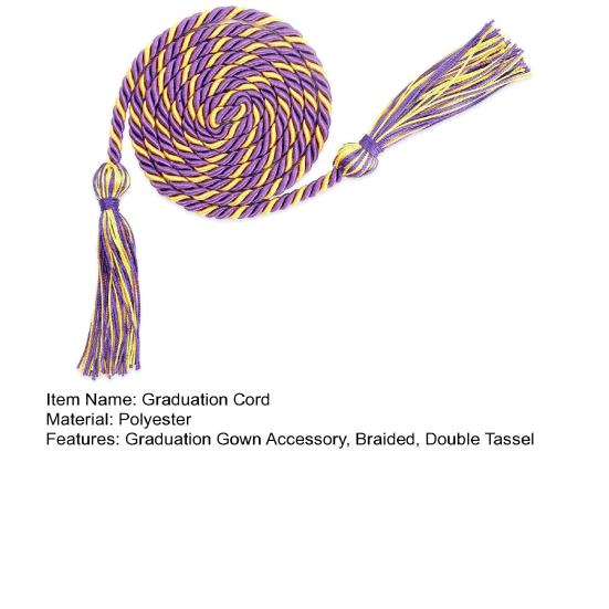 2026 Graduation Cord 5.6Ft Long Braided Cord Double Tassel Graduation Gown Cord for Graduation Ceremony Bachelor Master Doctoral