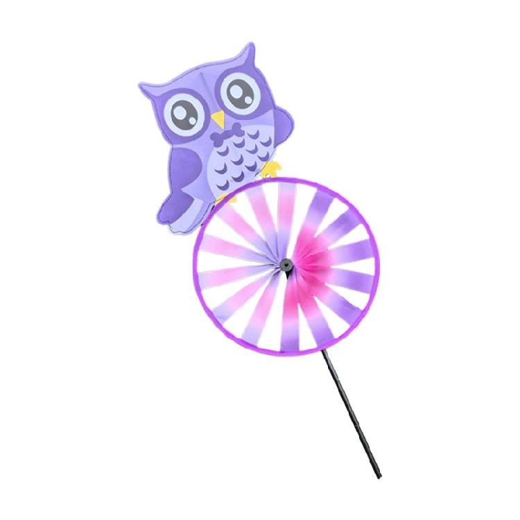 Child Friendly Owl Animal Windmill Outdoor Decoration Whirling Motion Toy Plastic Fabric Easy Install Yard Landscape Art