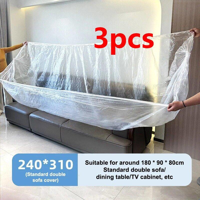 Transparent Disposable Dust Covers Elastic Drawstring Furniture Dust Cover Large Size Waterproof Dustproof Film