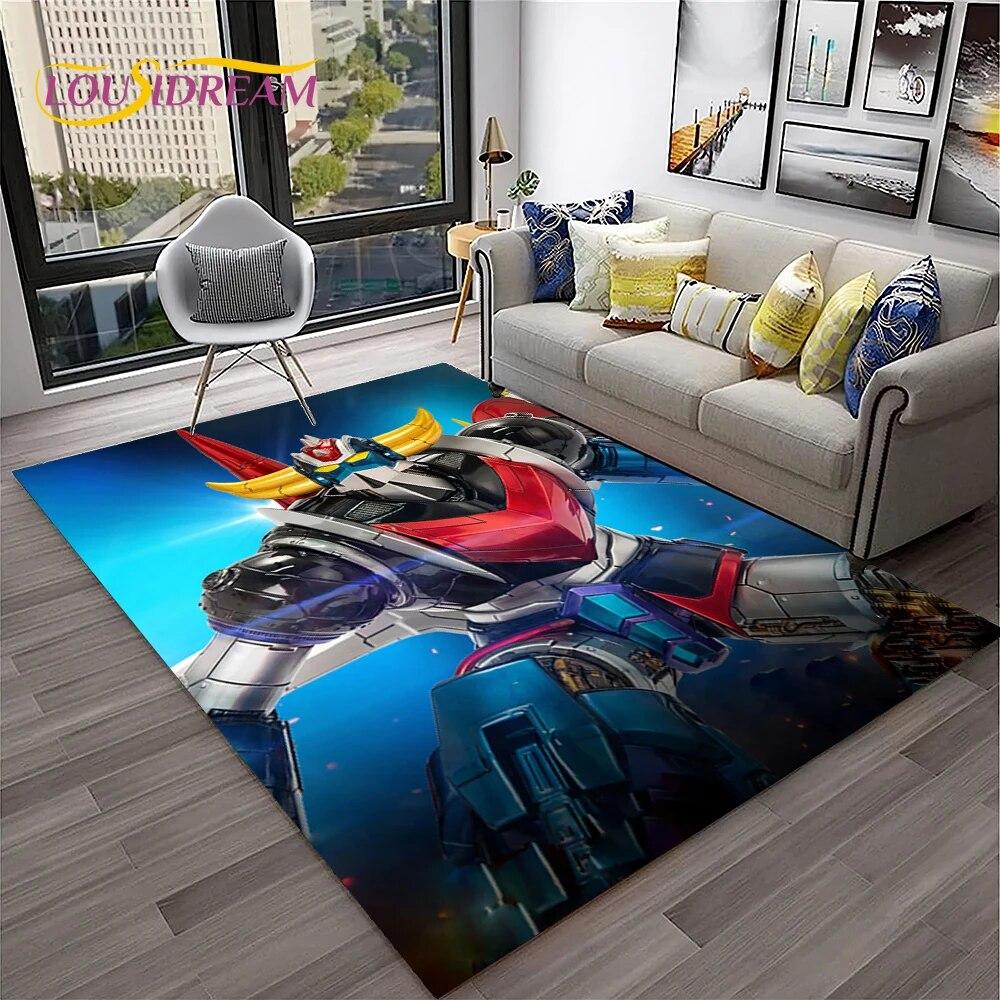3D Cartoon UFO Robot Grendizer Anime Carpet Rug for Home Living Room Bedroom Sofa Doormat Decor,kids Area Rug Non-slip Floor Mat