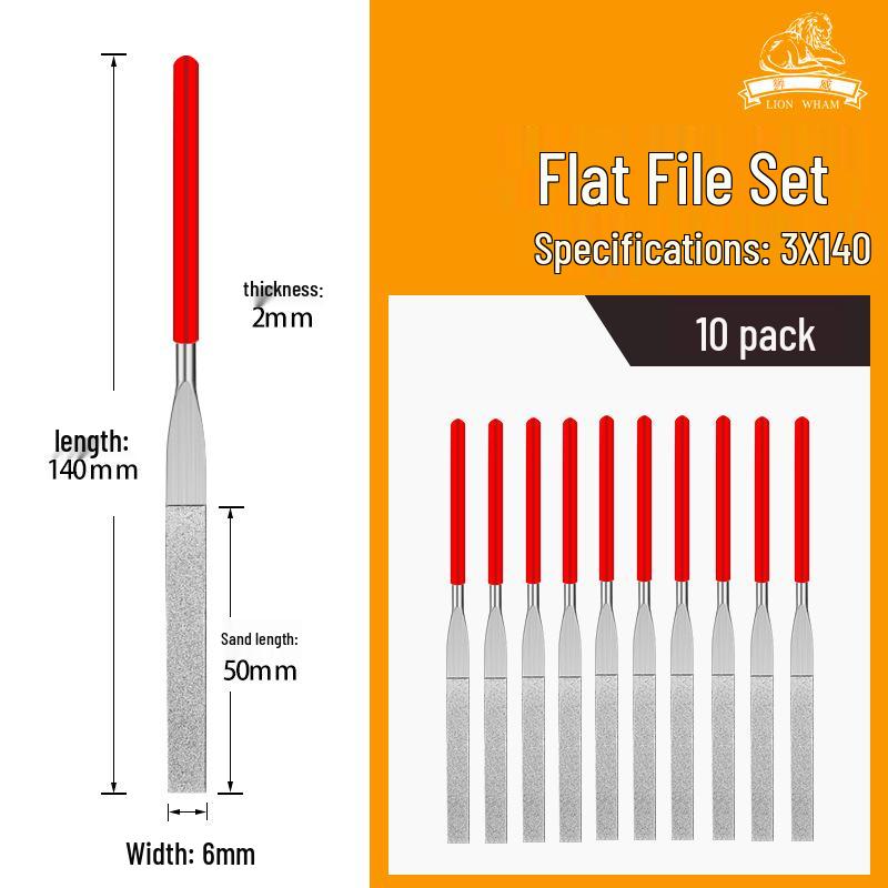 Titanium-Plated Fine Alloy Diamond File Set for Metal Grinding & Deburring