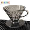 Kaffee-Dripper Plastik Kaffee-Filtertasse V-förmiger Kaffee-Trichter Spiral-Handfiltertasse Kaffee-Hand-Drip 01/02 Dripper 1-4 Tassen