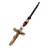Cross Shape Jesus Statue Keychain Pure Copper Chapel Hanging Ornaments  Car Keychain