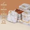 Container Tray Set with Lid & Serving Tray, Dry Fruit Box Set with Serving Tray for Serving Sweets, Chips, Cookies Other Snacks 4 Pieces, White