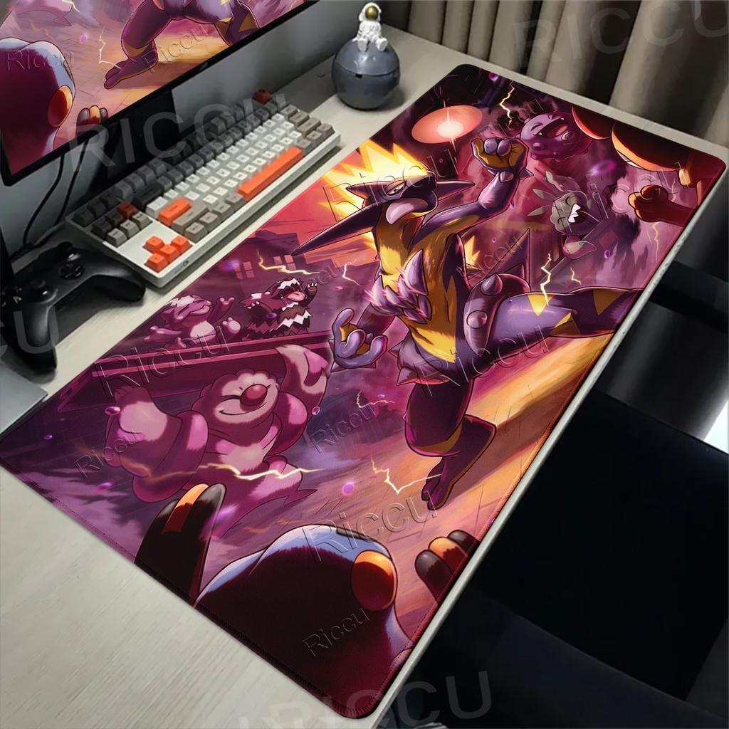 Anime Mouse Pads Colorful Gamer Cabinet Pokemon Toxtricity Style Carpet Anti-slip Rug PC Gaming Accessories Rubber LockEdge Mats