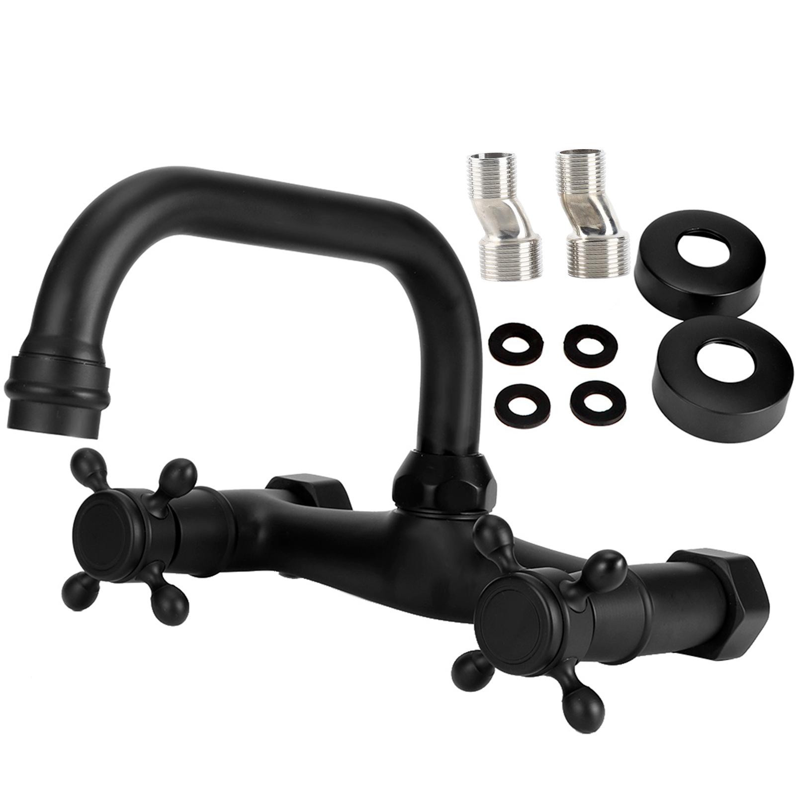 

Медный настенный смеситель для ванной комнаты с двумя ручками, смеситель для горячей и холодной воды, тип B Gourd