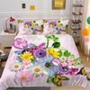 3D Flower Sea Bedding Set Flower Series Quilt and Pillow Case 2/3 Pieces AU180 * 210 Full Size Soft and Easy To Clean Home Decoration