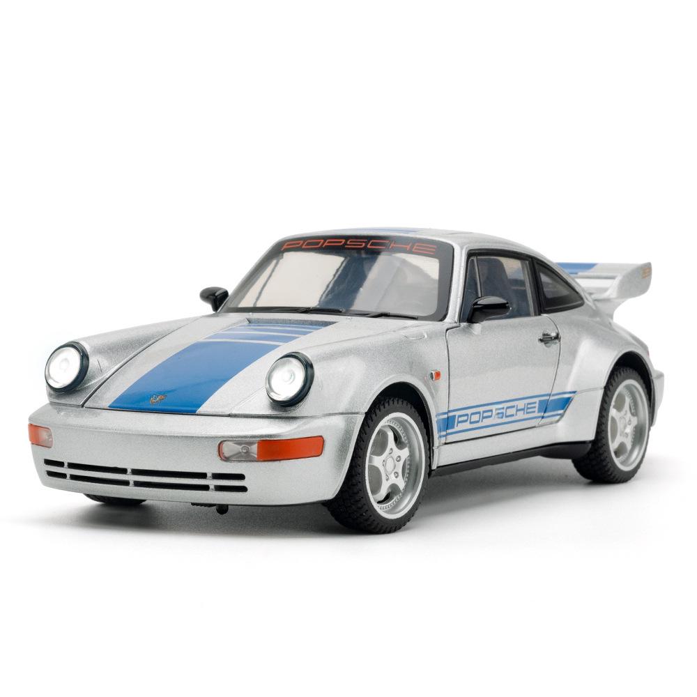 1/24 Porsche 911 964 Carrera RS Alloy Car Diecasts & Toy Vehicles Car Model Sound and Light Pull Back Car Toys for Kids Gifts