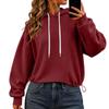 Damen Mode Farbe Kapuzen Langarm Freizeit Sweatshirt Pullover Top
