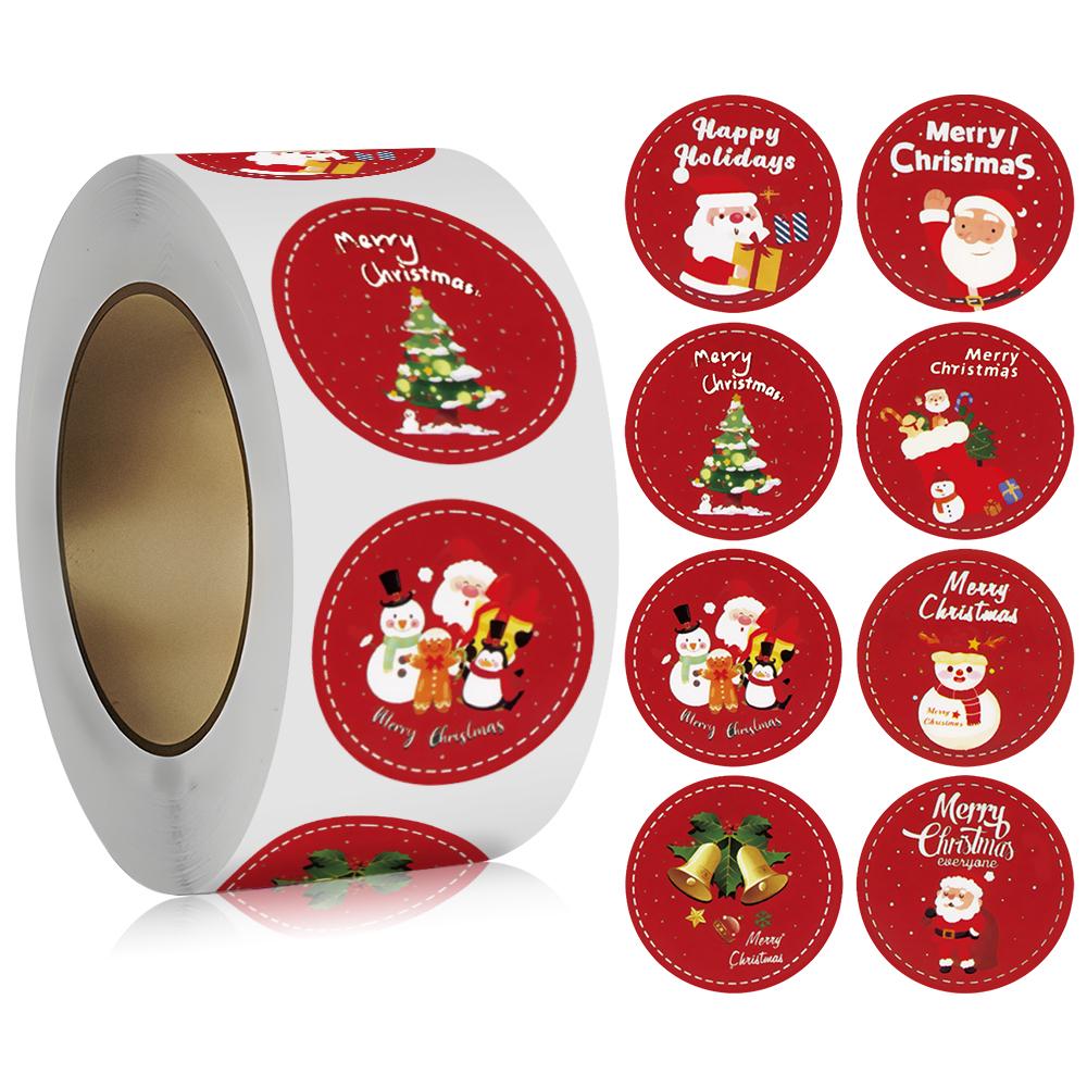 100-500Pcs High-Quality Red High-Quality Christmas High-Quality Stickers High-Quality Christmas High-Quality Party High-Quality Gift High-Quality