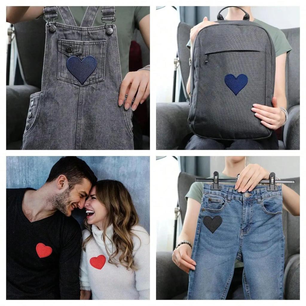 1 Pcs Heart Iron On Patches, Cute Embroidered Applique Iron On/Sew On Patches for Clothing, Jackets, Hats,Backpacks, Jeans.