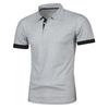 Plus Size Men's Summer Turn Down Collar T-Shirt Solid Polo Shirt Short Sleeve Top