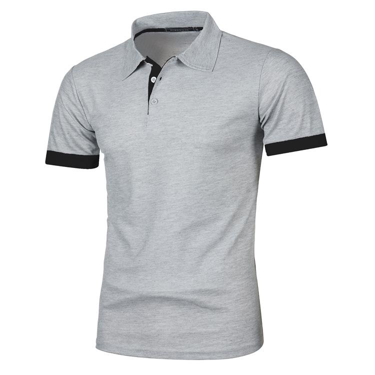 Plus Size Men's Summer Turn Down Collar T-Shirt Solid Polo Shirt Short Sleeve Top