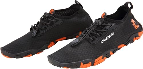

CRESSI Water Sports Aqua Shoes, Unisex [MOLOKAI], Lace-Up, High-Grip, Amphibious, Black/Orange (30cm / EU46) XVB975346 [Authentic]