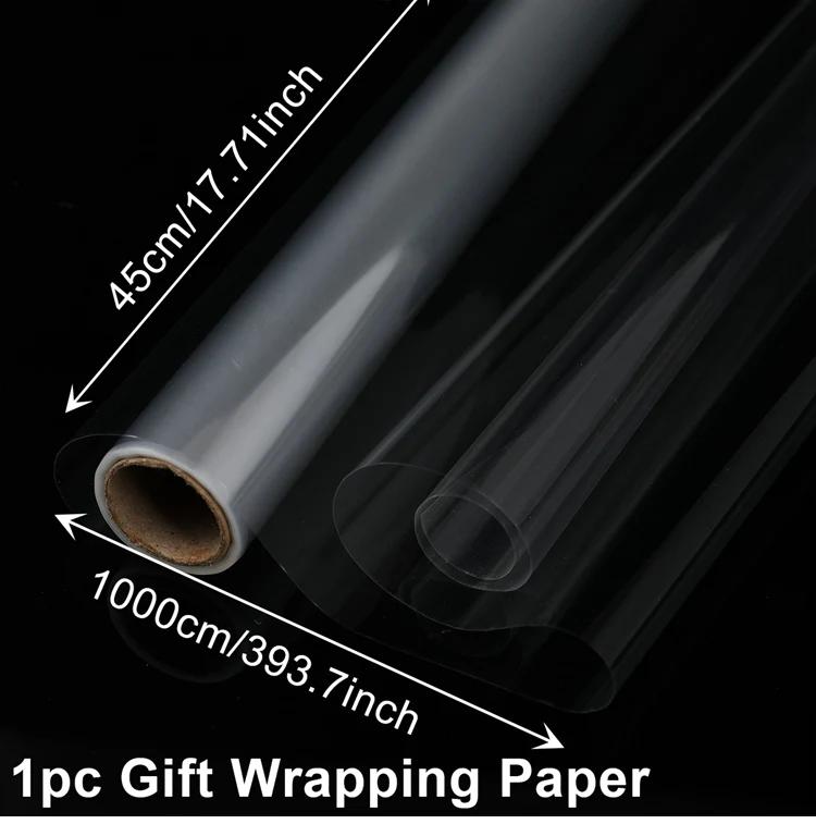 

1pc Clear Cellophane PVC Film Wrap Roll Gift Flower Bouquet Baskets Wrapping Paper Arts Decorative Packing Supplies DIY Craft