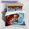 Set Biancheria da Letto Stampata Calcio Ungheria 3 Pezzi Copriletto Traspirante Accogliente come Regalo per Inaugurazione Casa o Festa