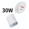 Portable 30W Power Delivery Quick Charging QC3.0 Charging Adapter, Double Port Type C+USB Wall Charger Small Designing