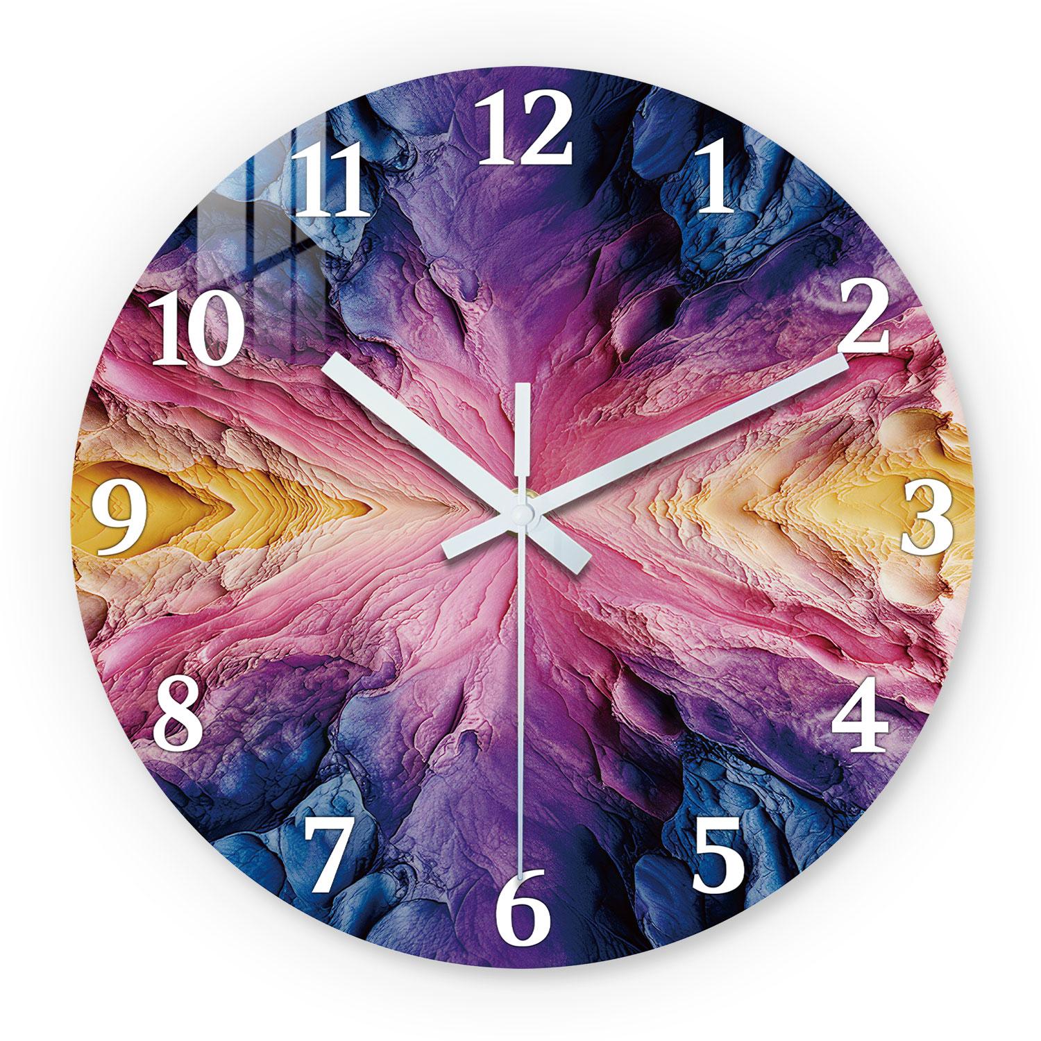Top-Grade Abstract Premium-Quality Art Top-Grade Purple Top-Grade Wooden First-Class Wall First-Class Clock 10-24Inch First-Class Silent (as the picture,10Inch)